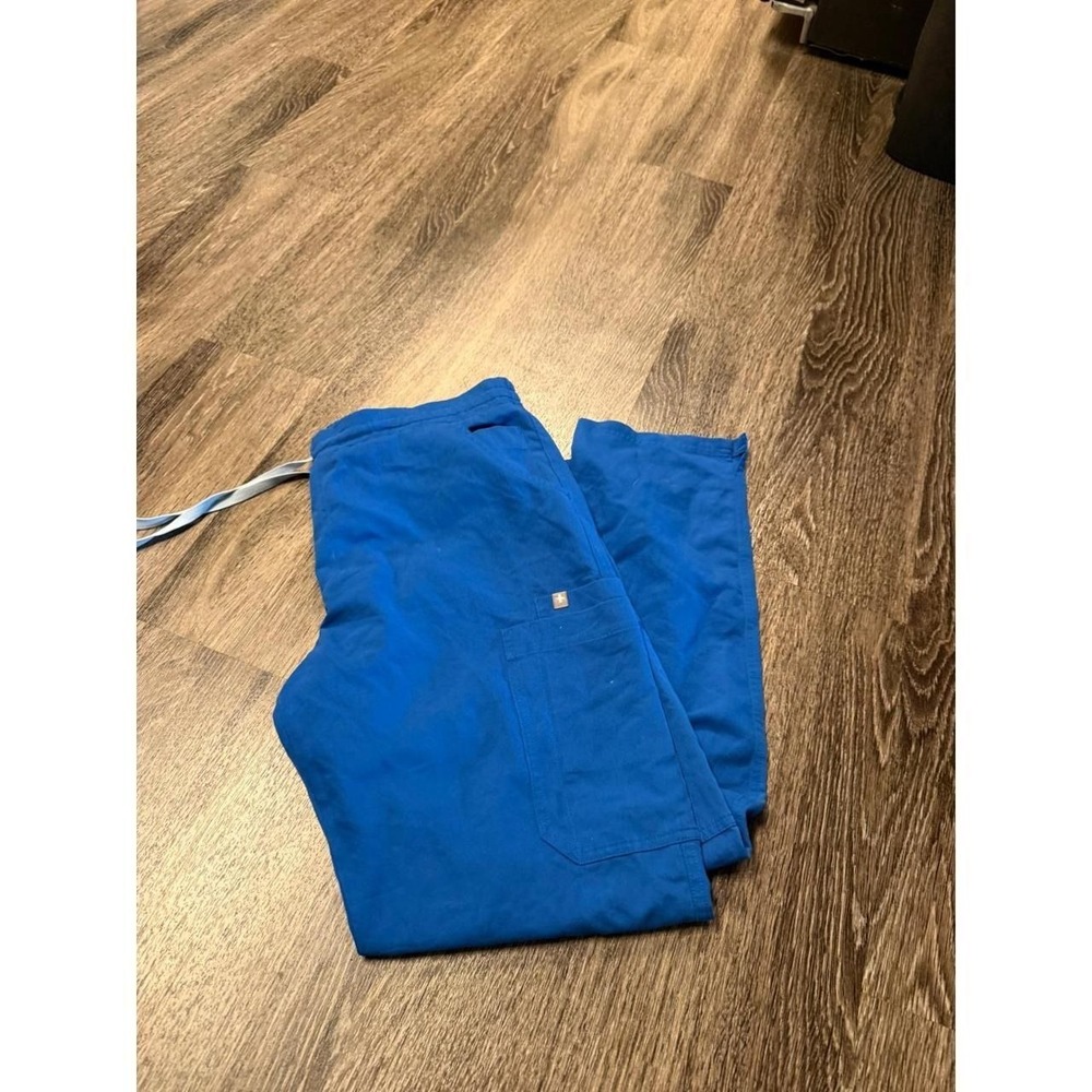 FIGS Technical Collection Royal Blue Scrub Pants Mens Medium Cargo Drawstring